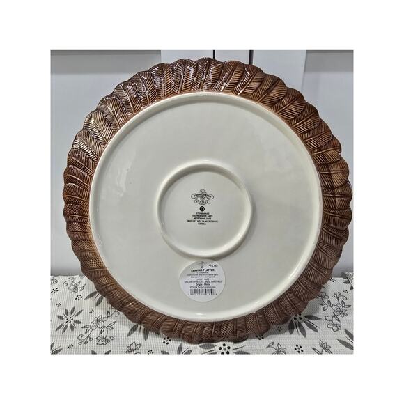 NWT John Derian Target Feathers Round Serving Platter – 13" Stoneware (lighter) - Picture 4 of 9